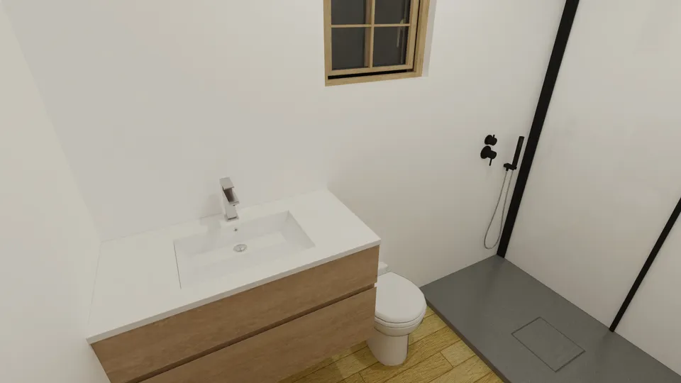 Casa Babaçu: Banheiro da suíte com box