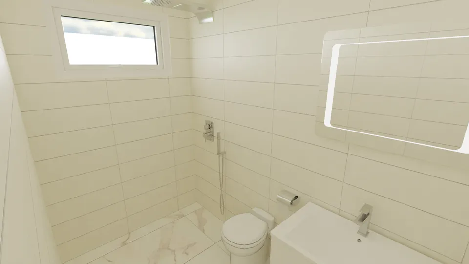Casa Bacuri: Banheiro com espelho iluminado
