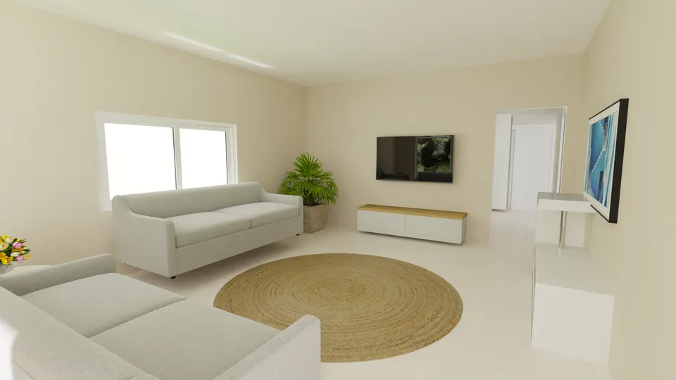 Casa Buriti: Sala de estar com dois sofás e TV
