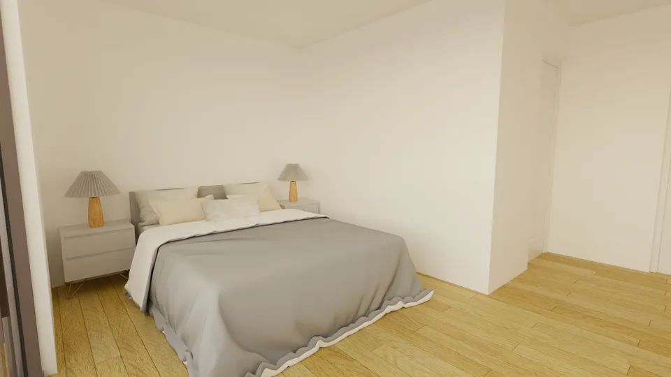 Casa Cambuci: Quarto com cama de casal e criados-mudos