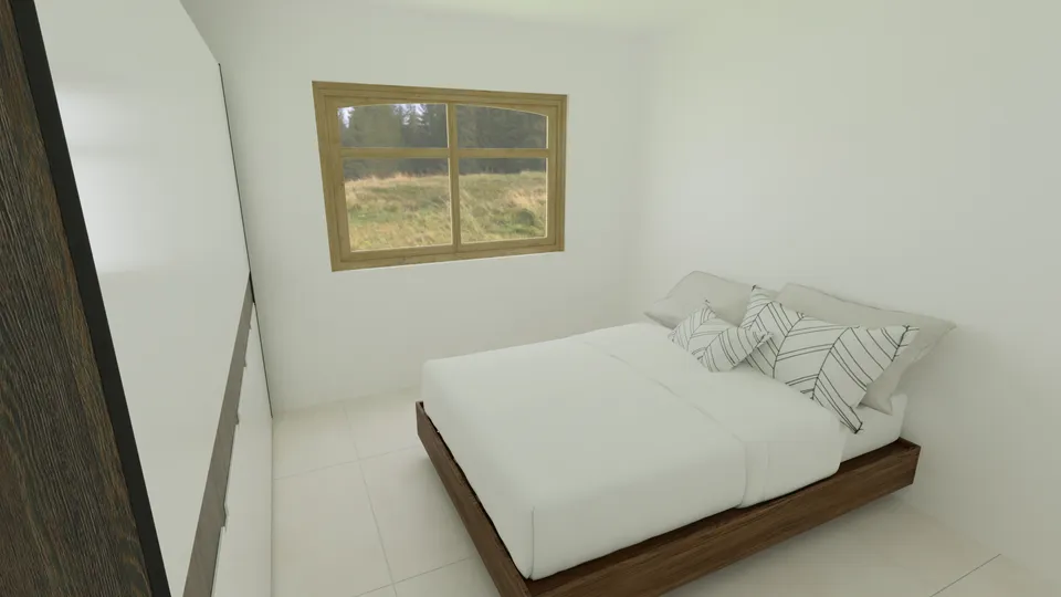 Casa Canela: Quarto com cama de casal e janela