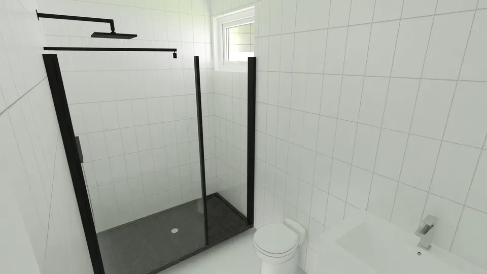 Casa Carnaúba: Banheiro com box de vidro