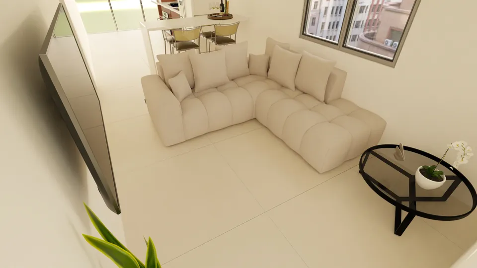 Casa Copaíba: Sala de estar com sofá em L