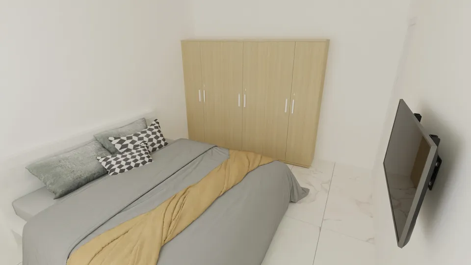 Casa Embaúba: Quarto com cama de casal e TV