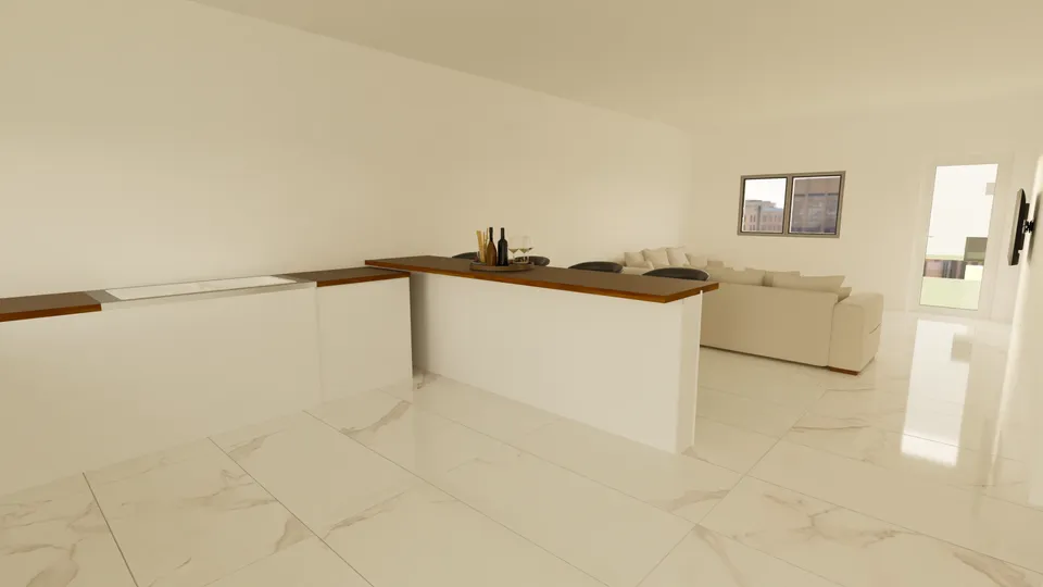 Casa Guatambu: Cozinha integrada à sala de estar