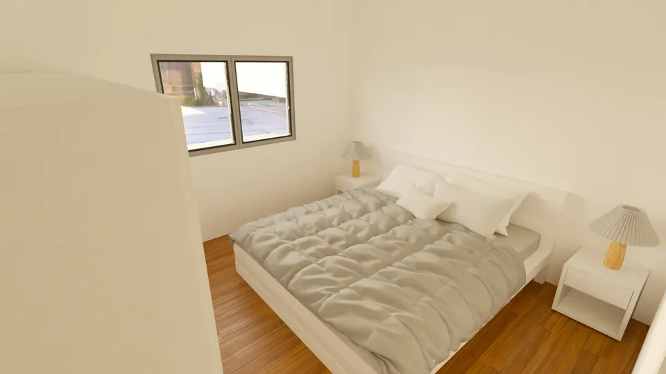 Casa Guatambu: Suíte com cama de casal e criados-mudos