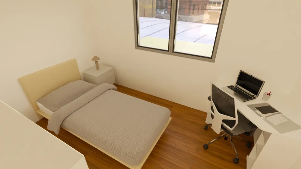 Casa Guatambu: Quarto com escrivaninha