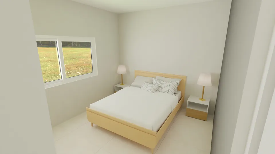 Casa Imbuia: Quarto com cama de casal e criados-mudos