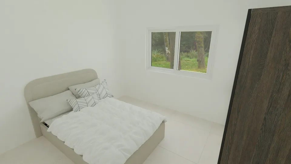 Casa Jacarandá: Quarto com janela para o jardim