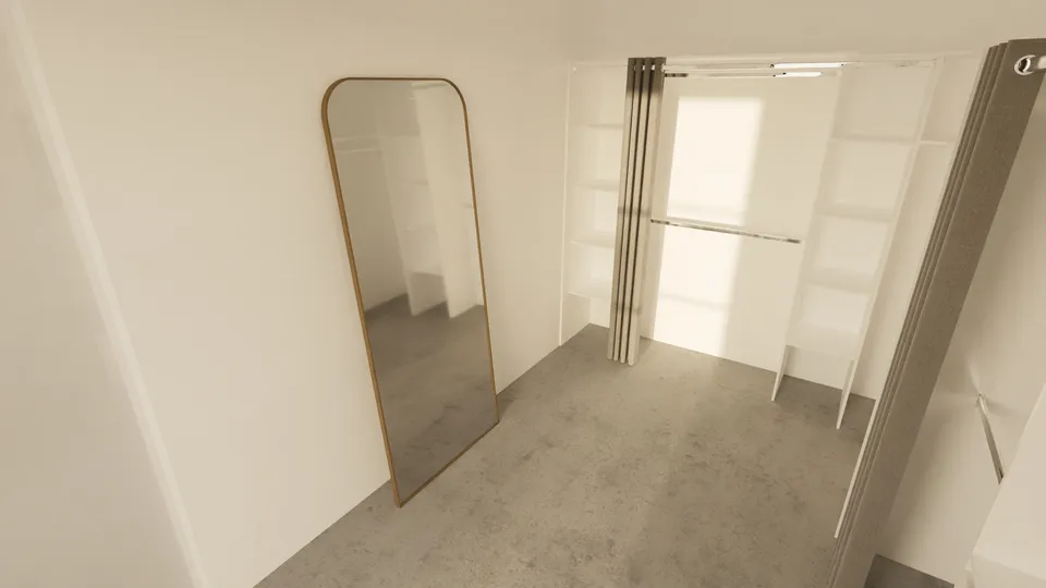 Casa Jenipapo: Closet com espelho e araras