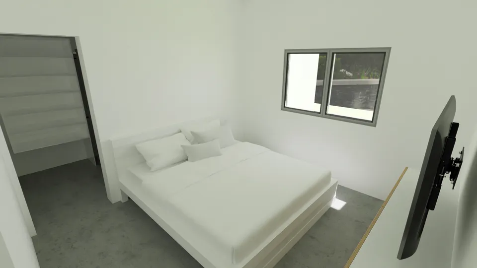 Casa Massaranduba: Suíte com TV e janela