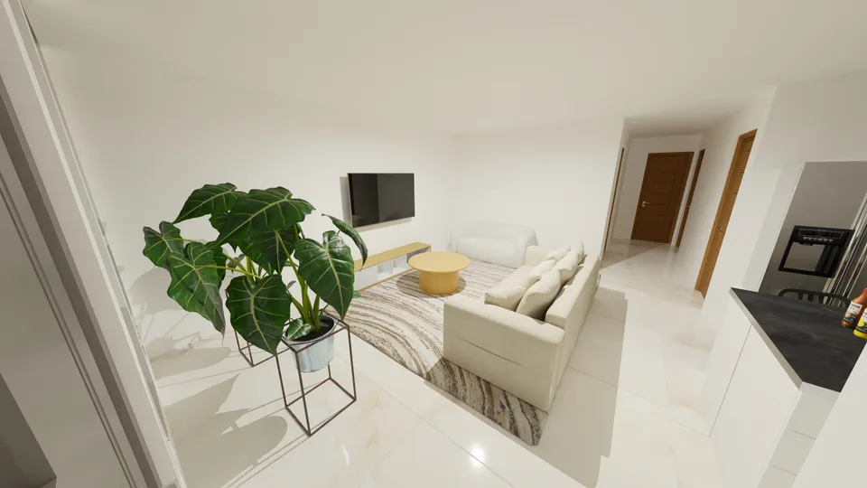 Casa Mogno: Sala de estar com sofá e TV