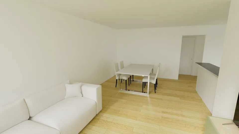 Casa Pequizeiro: Sala de estar integrada à copa