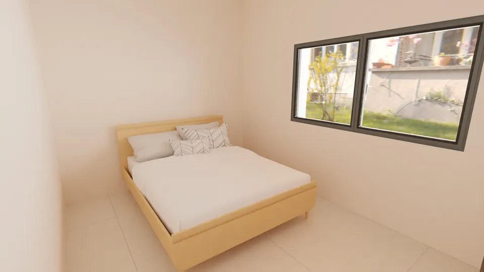 Casa Peroba: Quarto com janela ampla