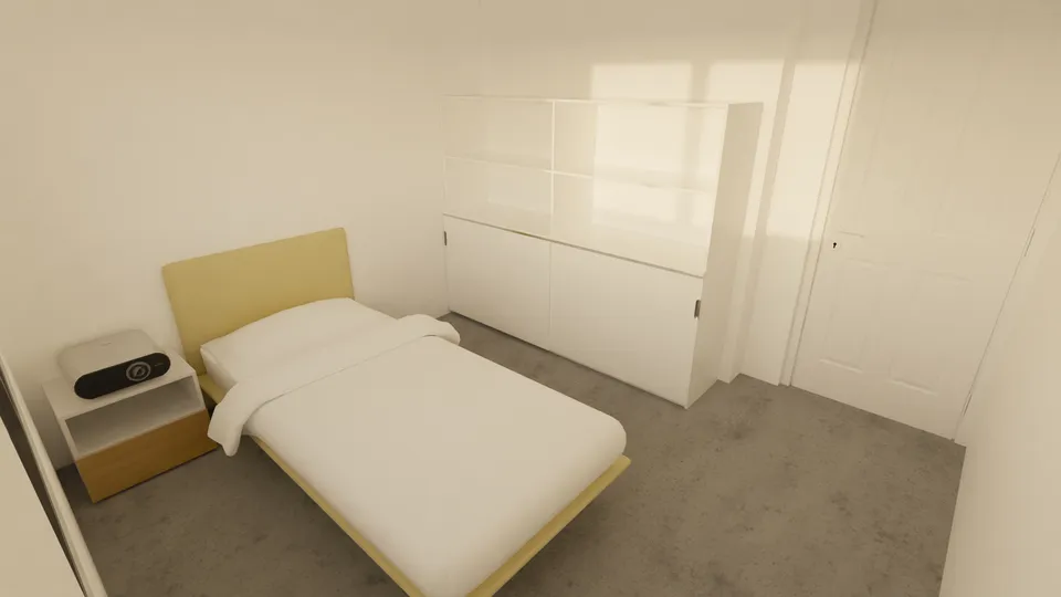 Casa Pitangueira: Quarto de solteiro com criado-mudo