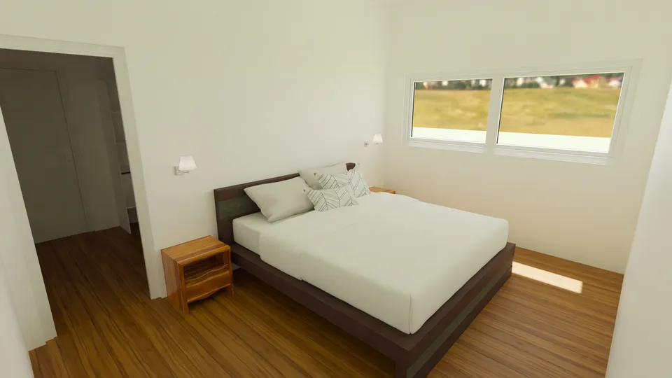 Casa Quaresmeira: Suíte com janela ampla