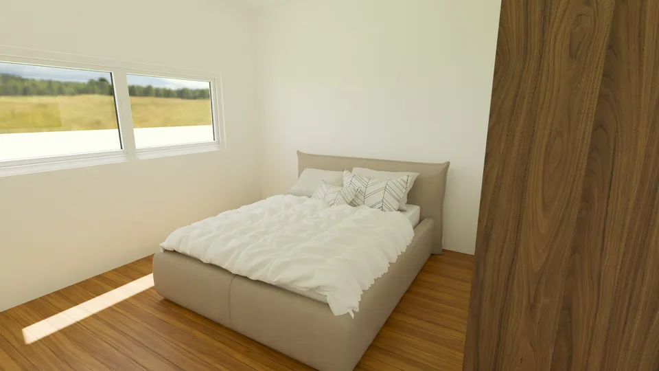 Casa Quaresmeira: Quarto com janela ampla e luz natural