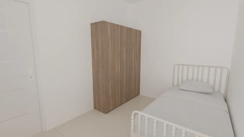 Casa Umbuzeiro: Quarto de solteiro com guarda-roupa